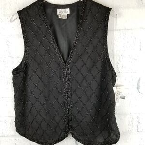NWT...Rafaella 100% Silk Beaded Vest. Size M
